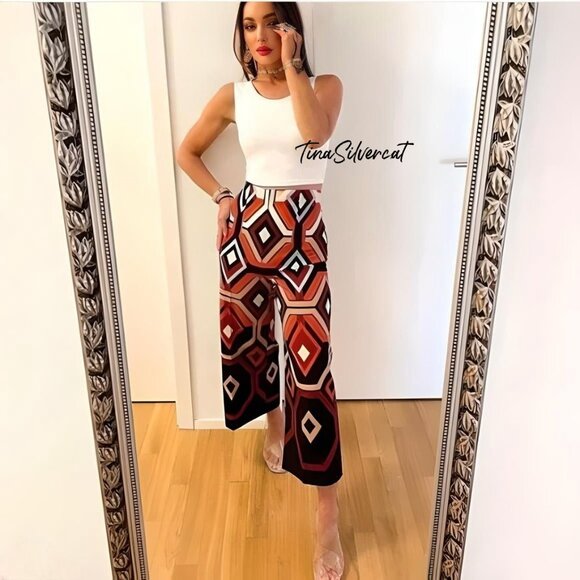 BLOGGER'S FAVE! Zara Retro High Waisted Culottes NWT - Picture 5 of 17